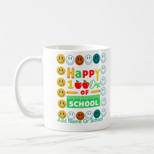 100ste Dag van de School Schattige Smile Face Koffiemok (Links)