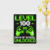 100ste Dag van de School Shirt Kinder Video Games  Kaart (Gele Bloem)