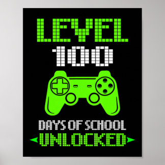 100ste Dag van de School Shirt Kinder Video Games Poster