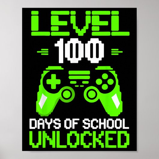 100ste Dag van de School Shirt Kinder Video Games Poster (Voorkant)