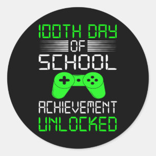 100ste Dag van de School Shirt Kinder Videogames J Ronde Sticker