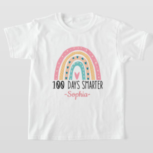 100ste dag van de school slimmer regenboog student t-shirt