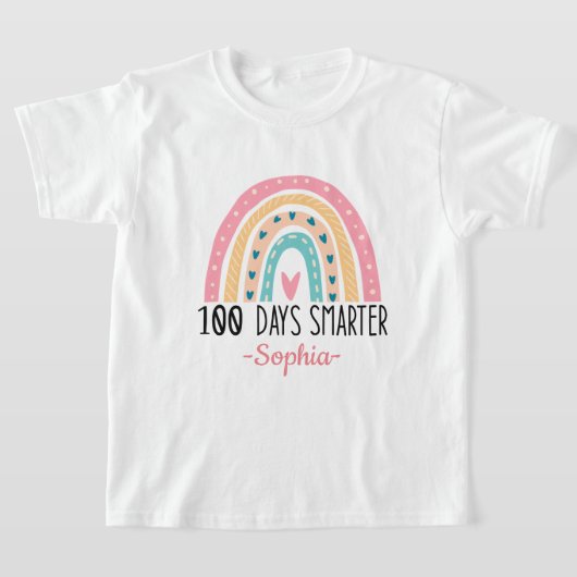 100ste dag van de school slimmer regenboog student t-shirt (Laagn)