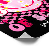 100ste Dag van de School Vibes Pink Smile Face 100 Poster (Hoek)