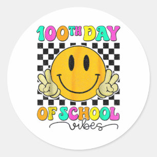 100ste Dag van de School Vibes Schattigee Smile Fa Ronde Sticker