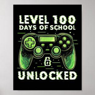 100ste Dag van de School Video Gamer 100 dagen van Poster