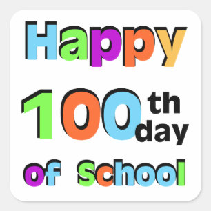 100ste dag van de school vierkante sticker