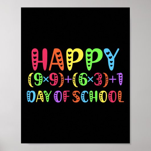 100ste Dag van de School Wiskunde Leraar Rainbow 1 Poster (Voorkant)