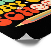100ste dag van de schoolleraar Kinder Retro Groovy Poster (Hoek)