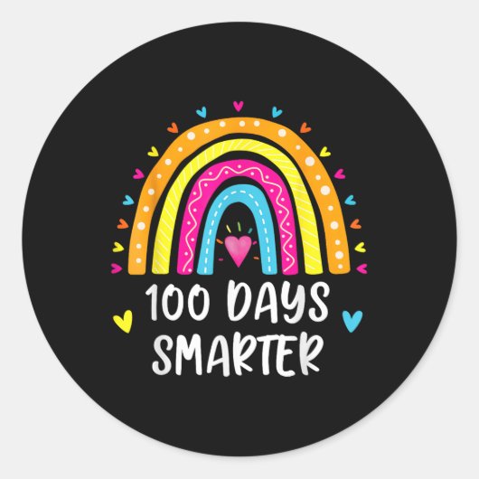 100ste dag van de student 100 dagen slimmer ronde sticker (Voorkant)