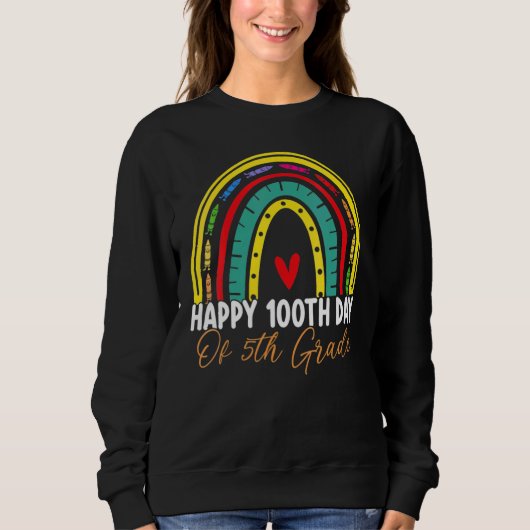 100ste dag van school 5e klas leraar Boho regenboo Trui (Voorkant)