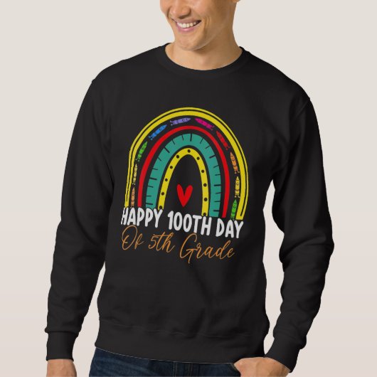 100ste dag van school 5e klas leraar Boho regenboo Trui (Voorkant)