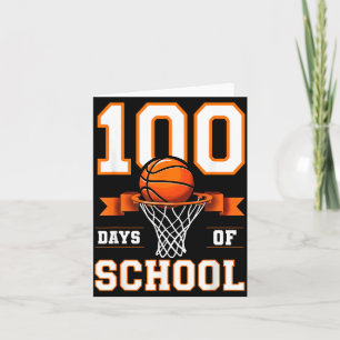 100ste dag van school basketbal kinderen 100 dagen kaart