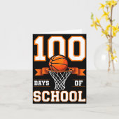 100ste dag van school basketbal kinderen 100 dagen kaart (Gele Bloem)