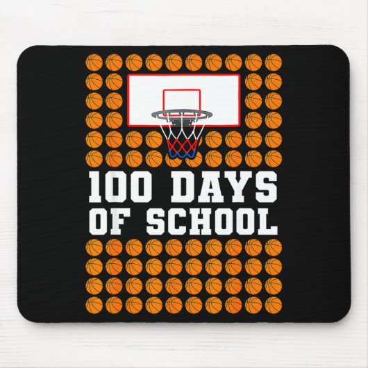 100ste dag van school basketbal kinderen 100 dagen muismat (Voorkant)
