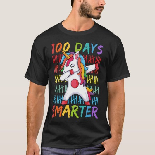100ste dag van school dabbing eenhoorn 100 dagen s t-shirt (Voorkant)