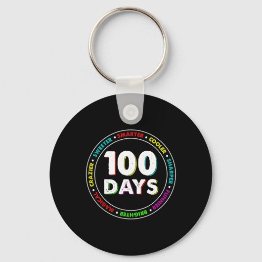 100ste dag van School Design Gift voor slimmere st Sleutelhanger (Voorkant)