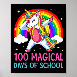 100ste dag van school eenhoorn 100 magische dagen  poster