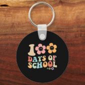 100ste dag van school groovy ontwerp voor stud sleutelhanger (Voorkant)