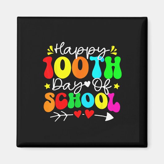 100ste Dag Van School Leraar Kinderen Kind Gelukki Magneet (Voorkant)