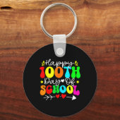 100ste Dag Van School Leraar Kinderen Kind Gelukki Sleutelhanger (Voorkant)