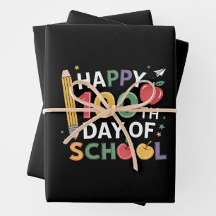 100ste Dag van School Leraren Gelukkig 100 Dagen Inpakpapier Vel