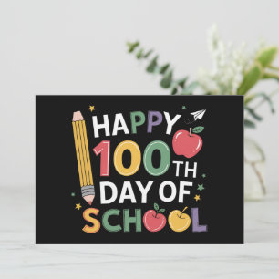 100ste Dag van School Leraren Gelukkig 100 Dagen Kaart