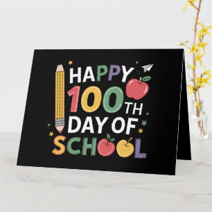 100ste Dag van School Leraren Gelukkig 100 Dagen Kaart