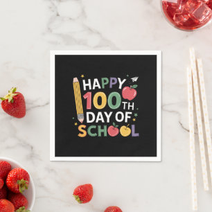 100ste Dag van School Leraren Gelukkig 100 Dagen Servet