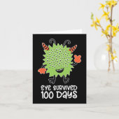100ste dag van school Monster Boys Kinder Eye over Kaart (Gele Bloem)