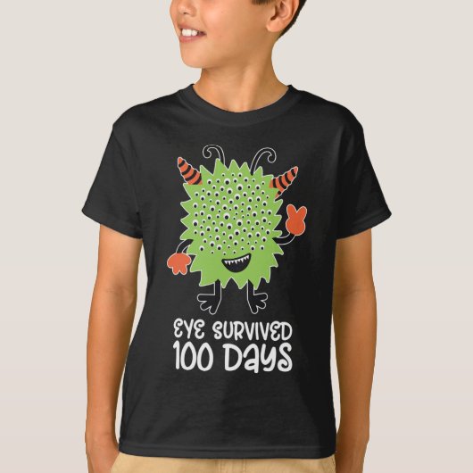 100ste dag van school Monster Boys Kinder Eye over T-shirt (Voorkant)