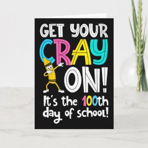 100ste dag van school, pak je kleurpotlood, grappi kaart