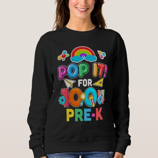 100ste dag van school Pop It 100 dagen Pre-K Fidge Trui (Voorkant)