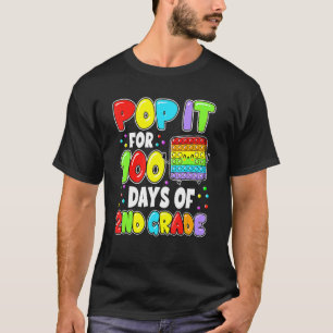 100ste dag van school Pop It 100 dagen van 2e leer T-shirt