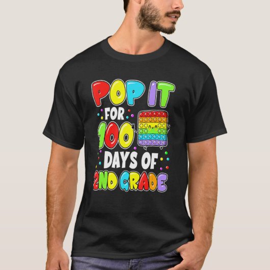 100ste dag van school Pop It 100 dagen van 2e leer T-shirt (Voorkant)