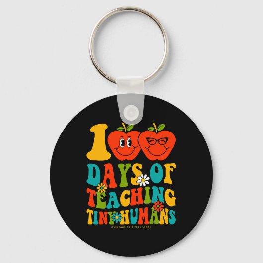 100ste dag van school Shirten leerling leraar Tiny Sleutelhanger (Voorkant)
