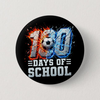 100ste dag van school voetbal 100 dagen van school ronde button 5,7 cm