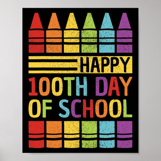 100ste dag van schooljongens meisjes Kinder 100 da Poster (Voorkant)