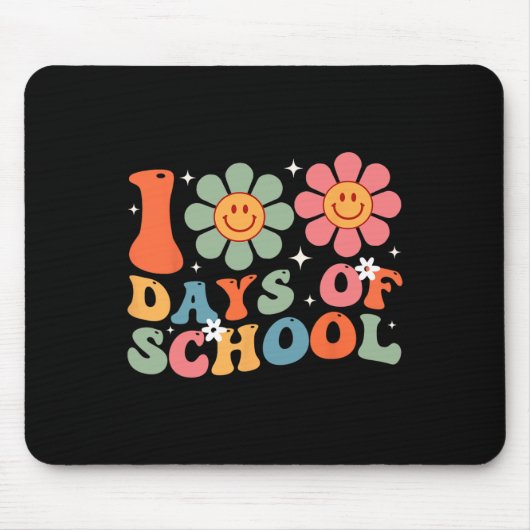 100ste dag van schoolleraar retro Kinder 100 dagen Muismat (Voorkant)