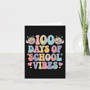 100ste dag van schoolvibes Schattige glimlachgezic Kaart
