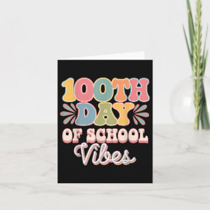 100ste dag van schoolvibes Schattige glimlachgezic Kaart