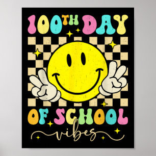 100ste dag van schoolvibes Schattige glimlachgezic Poster