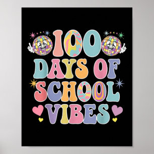 100ste dag van schoolvibes Schattige glimlachgezic Poster