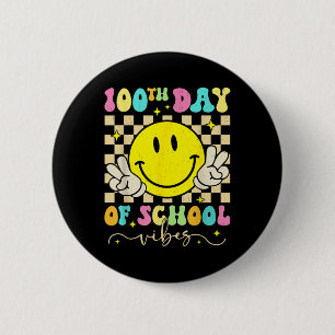 100ste dag van schoolvibes Schattige glimlachgezic Ronde Button 5,7 Cm