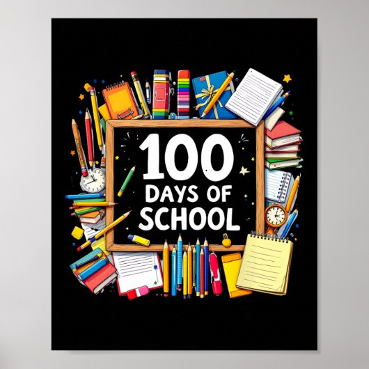 100ste dagen schoolleraar Kinder Happy 100 Day SM Poster (Voorkant)