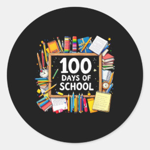 100ste dagen schoolleraar Kinder Happy 100 Day SM Ronde Sticker