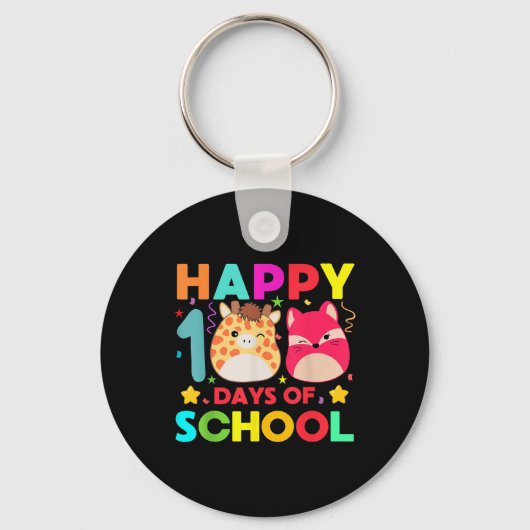100ste dagen van de school Schattigee Squish Kinde Sleutelhanger (Voorkant)