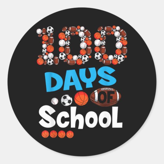 100ste dagen van school ronde sticker (Voorkant)