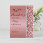 100ste Elegant Roos Gouden Verjaardag Kaart (Staand voorkant)