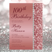 100ste Elegant Roos Gouden Verjaardag Kaart